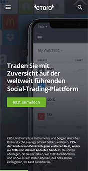 Screenshot der eToro App